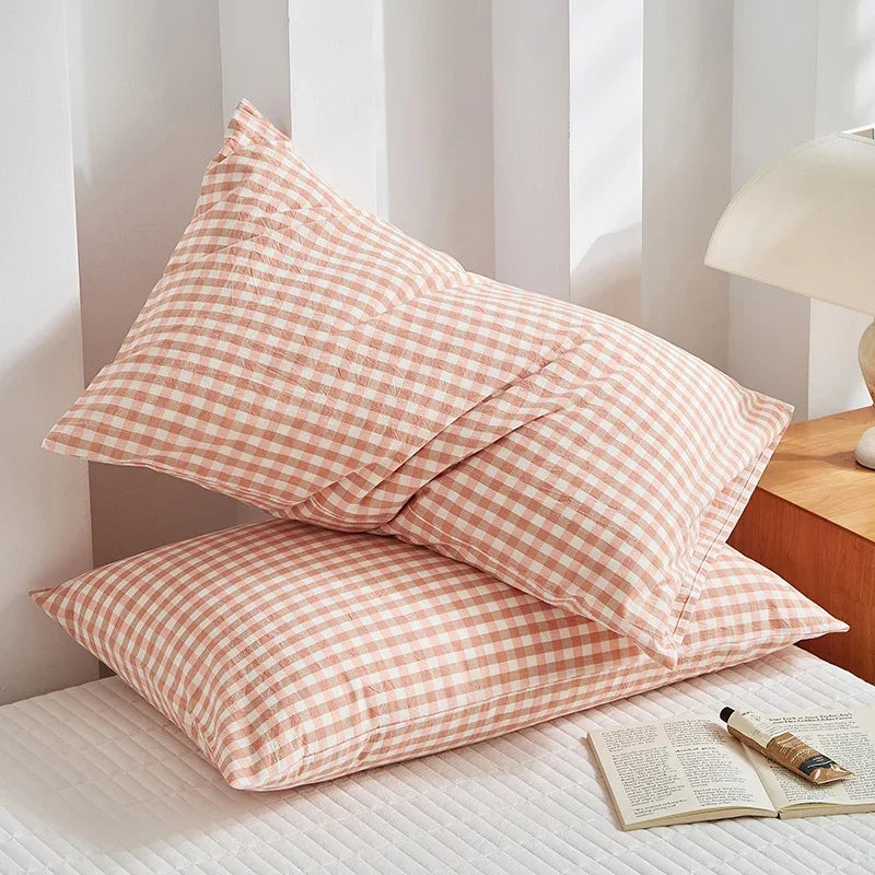 Par de Fronhas em Algodão Egípcio 100% – Textura Soft Wrinkle e Conforto Térmico Premium