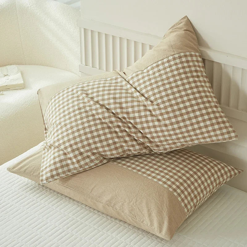 Par de Fronhas em Algodão Egípcio 100% – Textura Soft Wrinkle e Conforto Térmico Premium
